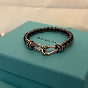 Tiffany and Co Braided Leather Bracelet Paloma Picasso Black and Grey